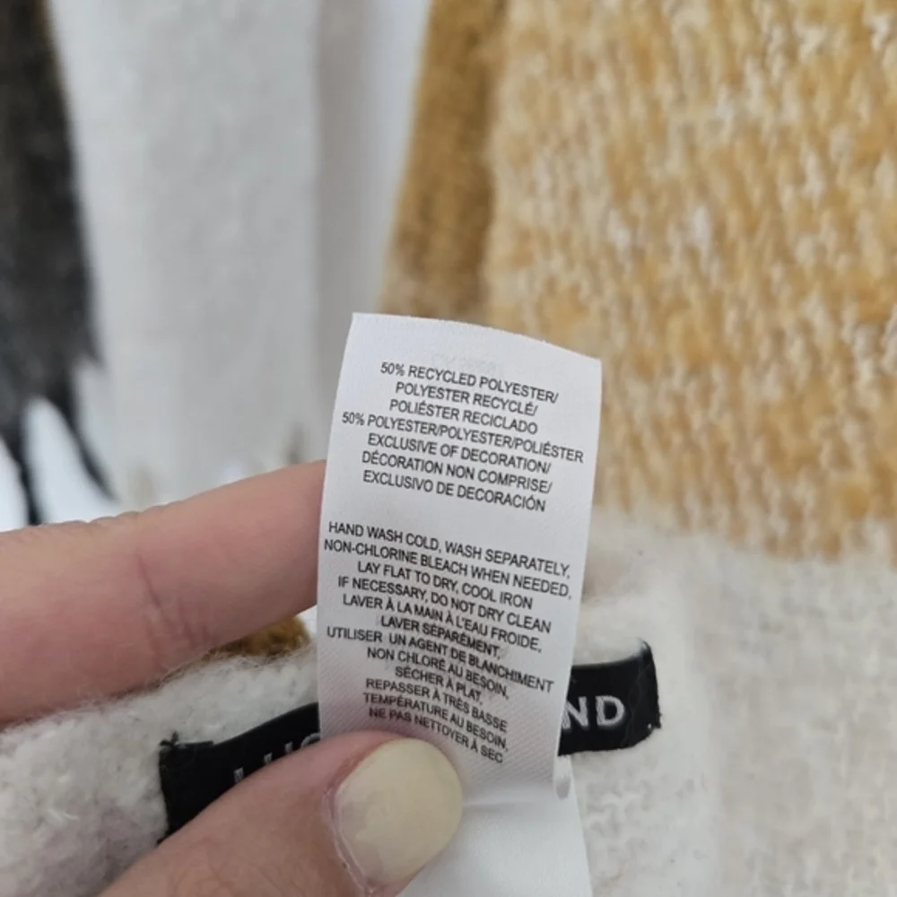Lucky Brand OS Thick Knit Plaid Scarf Colorblock‎